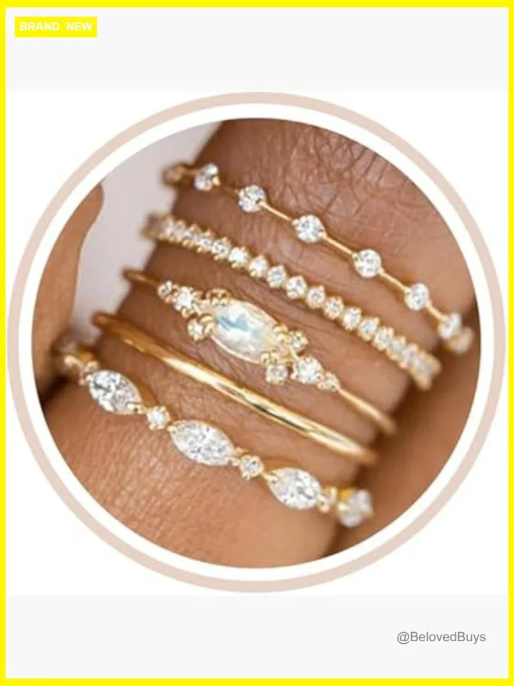 Stackable Dainty 18K Gold Plated Cubic Zirconia Thin Eternity Engagement Ring